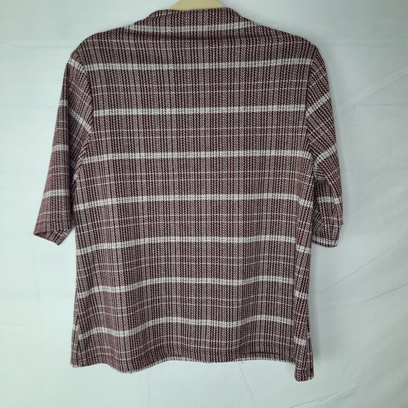 Anthropology Franco Large Burgundy & Creme Top - Picture 5 of 8